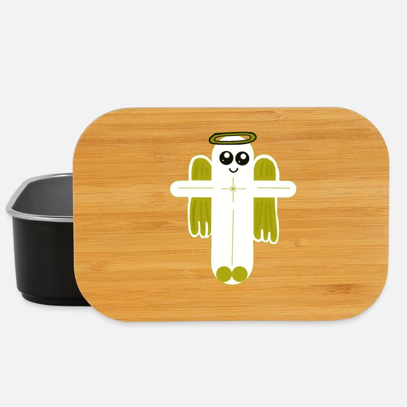 Cross Crucifix Angel Protector - Lunch Box - black