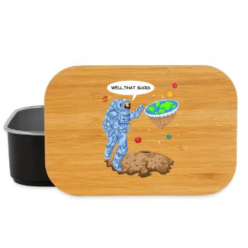 Flach-Erde-Astronauten-Shirt - Lunch Box - Schwarz - Vorne