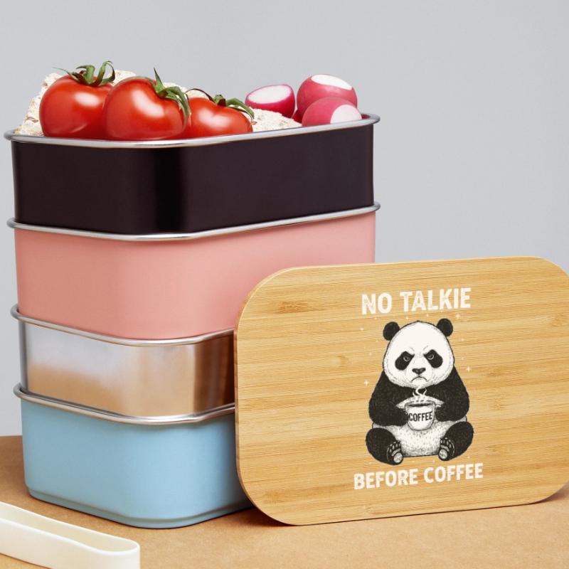 Pas de conversation devant un panda amateur de café Boîte à goûter