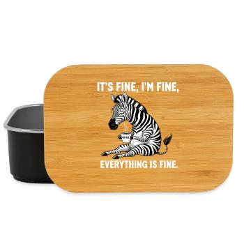 Its Fine Im Fine Kaffee Zebra Humor - Lunch Box - Schwarz - Vorne
