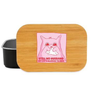 No Husband Cat Saying - Lunch Box - black - Front