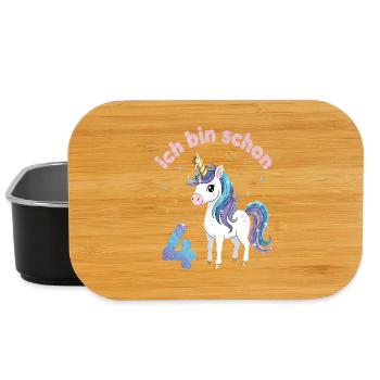 4. Geburtstag Einhorn Mädchen Ich bin schon 4 - Lunch Box - Schwarz - Vorne