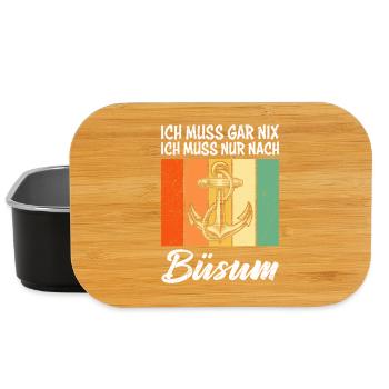 Büsumer ICH MUS GAR NIX ICH MUSS NUR NOCH BÜSUM - Lunch Box - Schwarz - Vorne