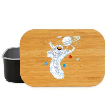 Astronaut Skiing Planet Shirt - Lunch Box - black - Front
