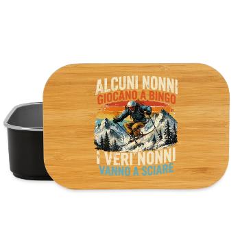 Echte Opas fahren Ski – Retro Wintersport Design - Lunch Box - Schwarz - Vorne