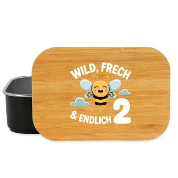 Bienchen Endlich 2 Jahre Mädchen Geburtstagsmotiv - Lunch Box - Schwarz - Vorne
