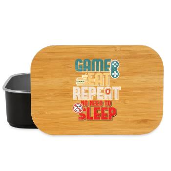 Game Eat Repeat No Sleep Gamer Zitat - Lunch Box - Schwarz - Vorne