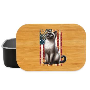 Siamese Cat US Siamkatze - Lunch Box - Schwarz - Vorne