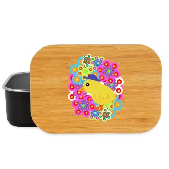 Frühling Retro Küken Huhn Kinder Ostern - Lunch Box - Schwarz - Vorne