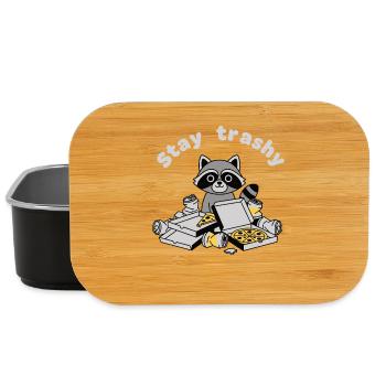 Bleib Trashy Waschbär Pizza Trash Panda - Lunch Box - Schwarz - Vorne