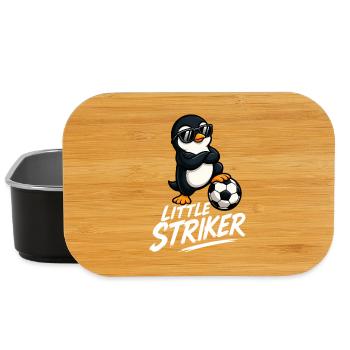 Cool Penguin Soccer Player Cartoon Kids - Lunch Box - black - Front