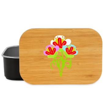Jardin vintage rétro Floral Flower - Boîte à goûter - noir - Devant
