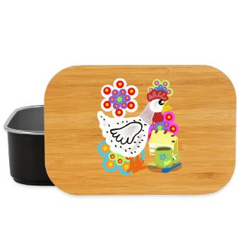  Henne  Kuchen Kaffeepause Kaffee Huhn - Lunch Box - Schwarz - Vorne