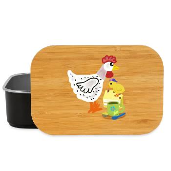 Duo de poussins au poulet et gâteau au petit-déjeuner - Boîte à goûter - noir - Devant