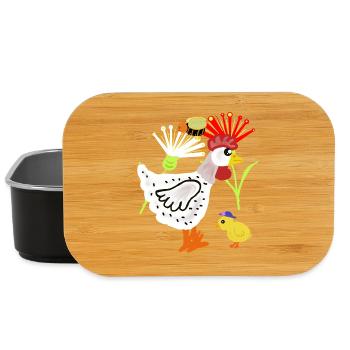 Fleurs de poulet poussin Poulet Retro Kids - Boîte à goûter - noir - Devant