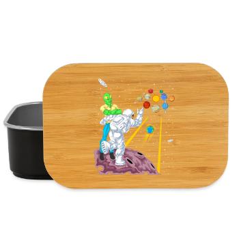 Bowling astronaute et extraterrestre dans le jeu de la galaxie spatiale - Boîte à goûter - noir - Devant