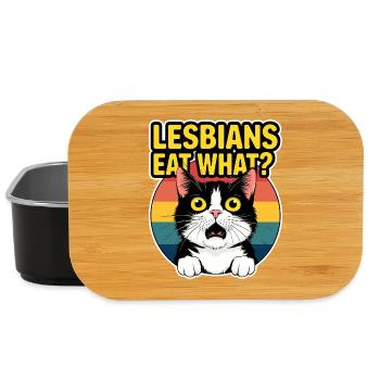 Lesben essen was? Lustiger Katzenstolz - Lunch Box - Schwarz - Vorne