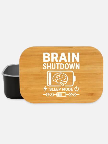 Brain Shutdown Sleep Mode Humor Battery Empty - Lunch Box - black