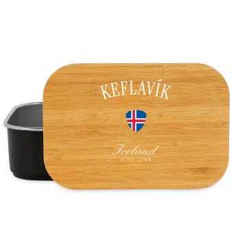 Keflavík Island Wappen Krone – Reise Souvenir - Lunch Box - Schwarz - Vorne