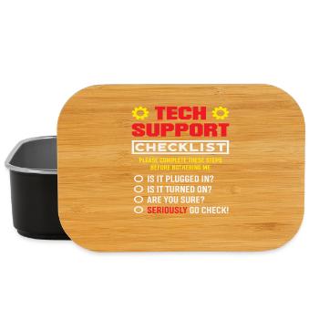 Tech Support Checklist Plug in IT Admin - Lunch Box - black - Front