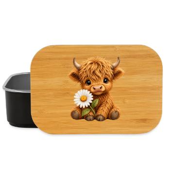 Highland cow Highland cow Highland cow, daisy - Lunch Box - black - Front
