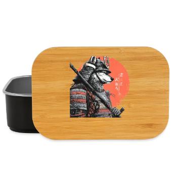 Wolf in Armor samurai  - Lunch Box - black - Front