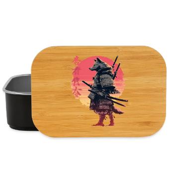 Wolf Samurai at Sunset - Lunch Box - black - Front