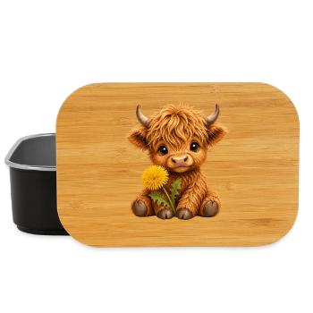 Highland Cattle, Highland Cow, Highland Cow, Dandelion - Lunch Box - black - Front