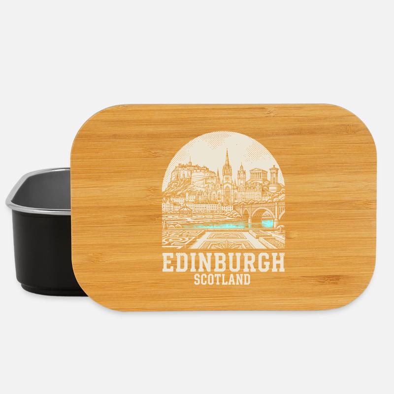 Edinburgh Skyline Blaufluss - Lunch Box - Schwarz