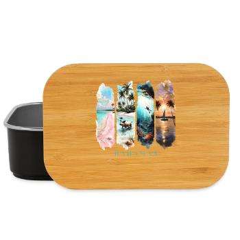 Bahamas Design – Beach & Sea Holiday Motif - Lunch Box - black - Front