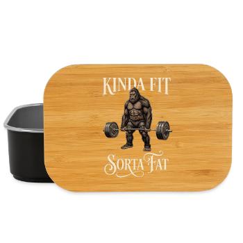 Kinda Fit Sorta Fat Bigfoot Weightlifting - Lunch Box - black - Front