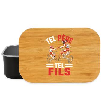 Tel Père Tel Fils Moto Cross Papa Fils Idée Cadeau - Boîte à goûter - noir - Devant