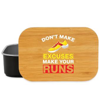 Running Don´t Make Excuses Marathon Runner Gift - Lunch Box - Schwarz - Vorne