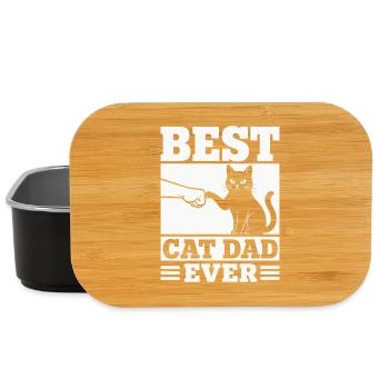 Best Cat Dad Ever Shirt Funny Black Cat Lover Gift - Lunch Box - black - Front