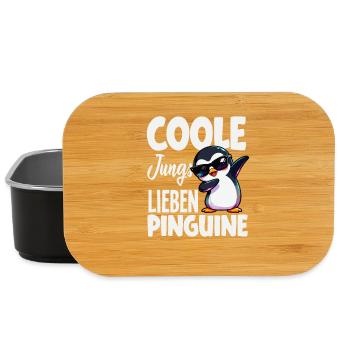 Coole Jungs lieben Pinguine Dabbing - Lunch Box - Schwarz - Vorne