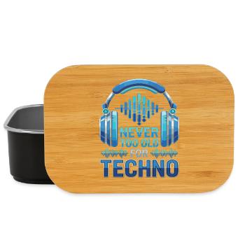 Never Too Old For Techno DJ Musik - Lunch Box - Schwarz - Vorne