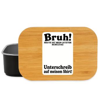 Bruh Letzter Schultag Shirt zum Unterschreiben - Lunch Box - Schwarz - Vorne