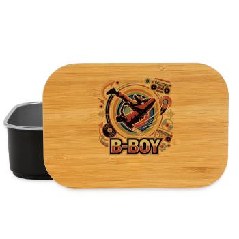 Breakdance B-Boy Hip Hop Retro Streetstyle - Lunch Box - black - Front