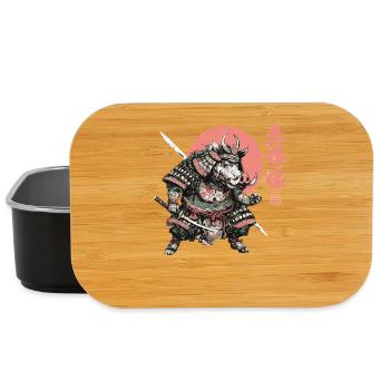 Boar Samurai under Crimson Sun - Lunch Box - black - Front
