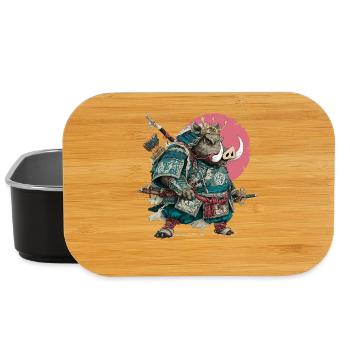 Boar Samurai in Teal Armor - Lunch Box - black - Front