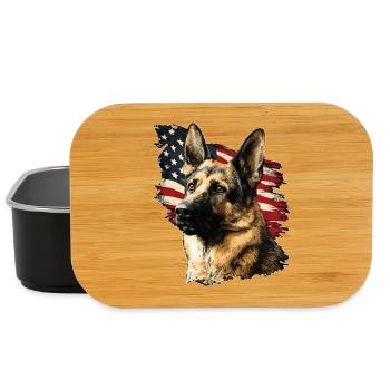 German Shepherd USA - Lunch Box - black - Front