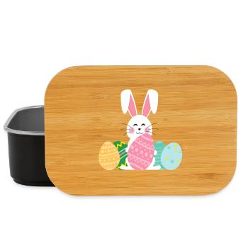 Pastell-Osterhase mit Eiern - Lunch Box - Schwarz - Vorne