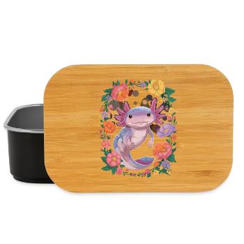 Axolotl Umgeben Von Blumenpracht - Lunch Box - Schwarz - Vorne
