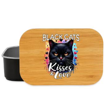 Schwarze Katze Liebe - Lunch Box - Schwarz - Vorne