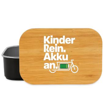 Kinder Rein Akku An E Bike Spruch - Lunch Box - Schwarz - Vorne