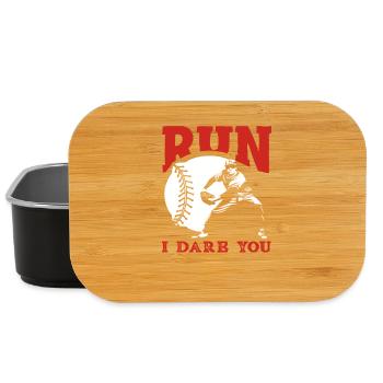 Lauf doch Baseball Catcher Spruch - Lunch Box - Schwarz - Vorne
