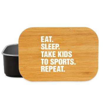 Mange, dors, emmène les enfants au sport - Boîte à goûter - noir - Devant