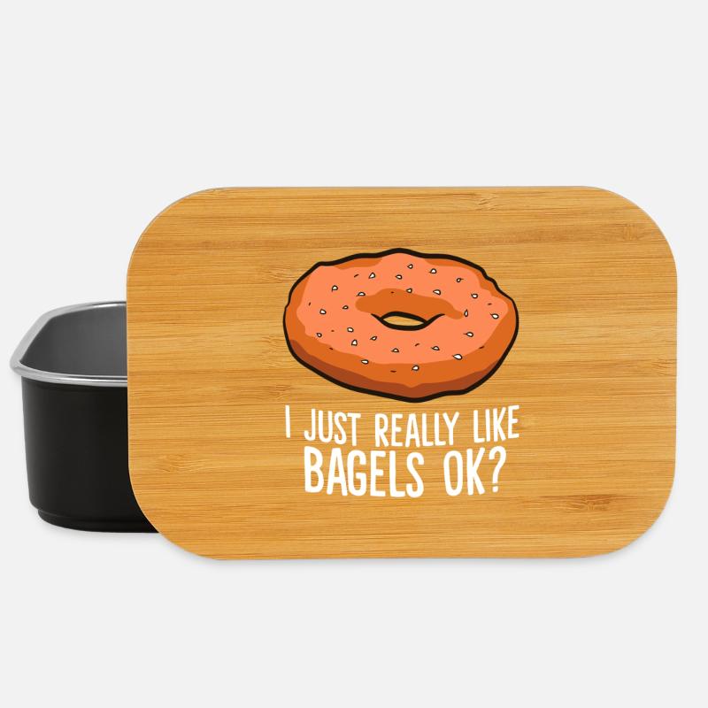 Bagel Humor Cartoon Tee - Lunch Box - black