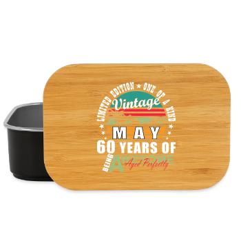 Vintage May 60 Year Old Awesome - Lunch Box - black - Front