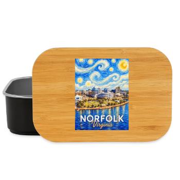 Norfolk Skyline Starry Night - Lunch Box - black - Front